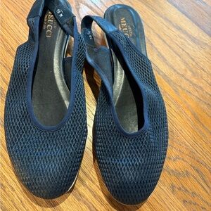 Sesto Meucci Bona Navy Mesh Slingback Flats